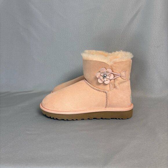 New Ugg Boots Mini 7 Pink or Tropical Peach Bailey Petal Rare Gorgeous Color! - Picture 3 of 12